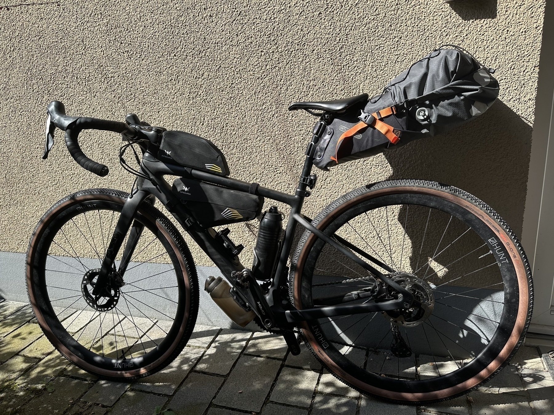 Gravel Bike with bike packing bags attached.